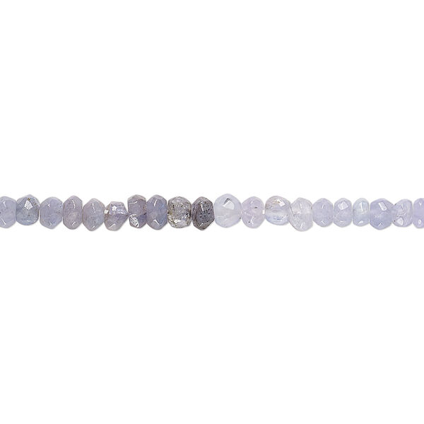 Bead, tanzanite (heated), light to dark, 2x1mm-3x2mm hand-cut faceted rondelle in set pattern and 0.4-1.4mm hole, C grade, Mohs hardness 6 to 7. Sold per 13-inch strand. image number 0