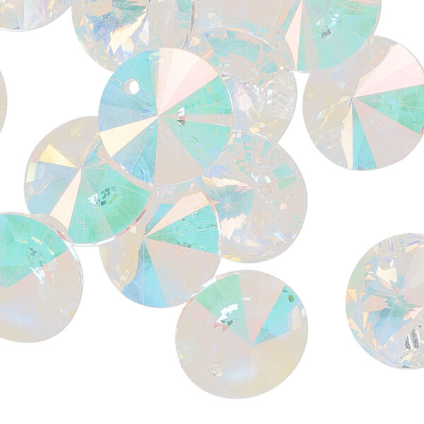 Drop 144pk crystal AB, Preciosa Czech crystal 14mm pendant rivoli image number 0