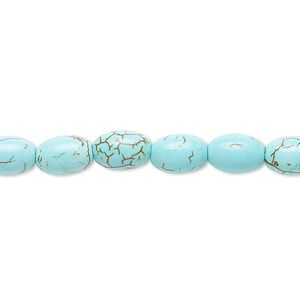 Magnesite 1pkg1, oval bead 15 inch 8x6mm-9x6mm