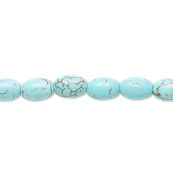 Magnesite 1pkg1, oval bead 15 inch 8x6mm-9x6mm image number 0