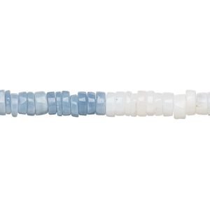 Blue Peruvian opal 1pkg1, hand-cut rondelle bead natural 8 inch 4x1mm-6x2mm