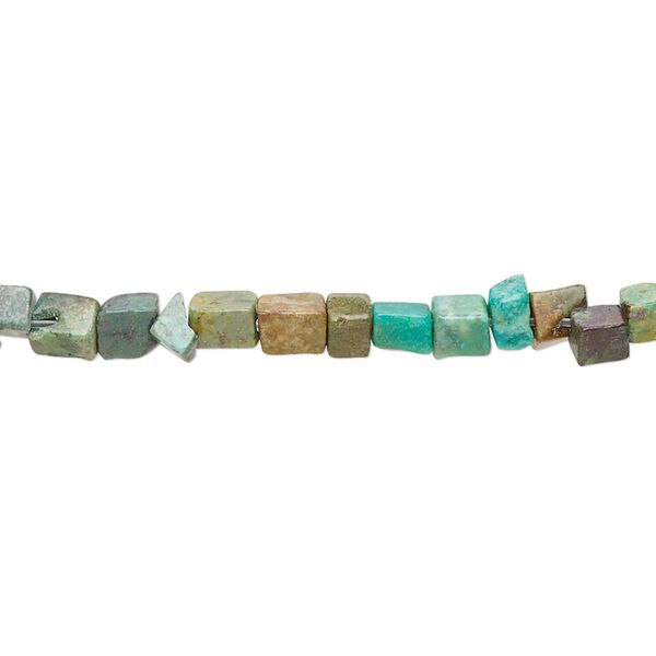 Turquoise 1pkg1, uneven cube bead 15 inch 3x2mm-5x5mm image number 0