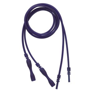Necklace cord, silicone, opaque purple, 2-2.2mm wide, 16 inches with snap closure. Sold per pkg of 4.