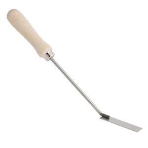 Spatula, wood / stainless steel / silver-finished steel, 11 inches with 2-1/2 x 1-inch head. Sold individually.