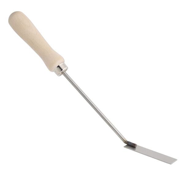 Spatula, wood / stainless steel / silver-finished steel, 11 inches with 2-1/2 x 1-inch head. Sold individually. image number 0