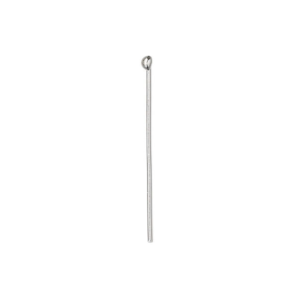 Head pin, Hill Tribes, sterling silver, 1 inch with ball, 22 gauge. Sold per pkg of 8. image number 0