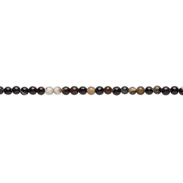 Black agate 1pkg1, round bead 15 inch 2mm image number 0