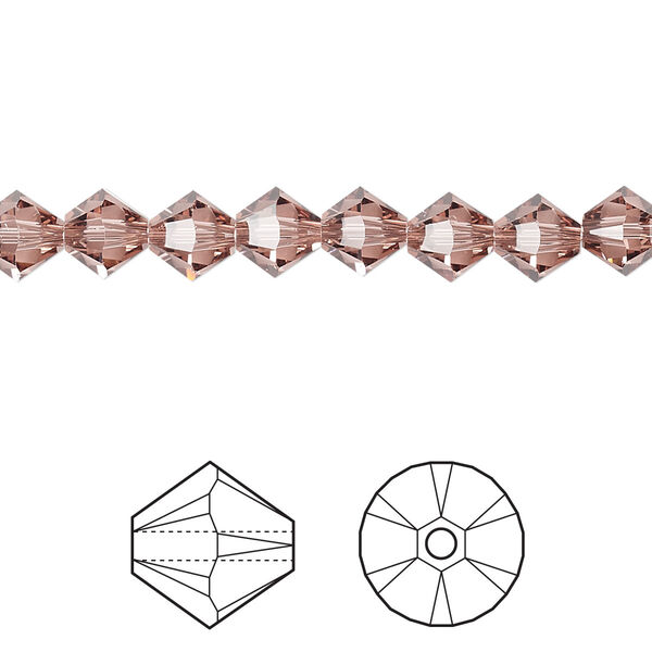 Bead 360pk blush rose, Swarovski® 6mm XILION bicone 5328 image number 0