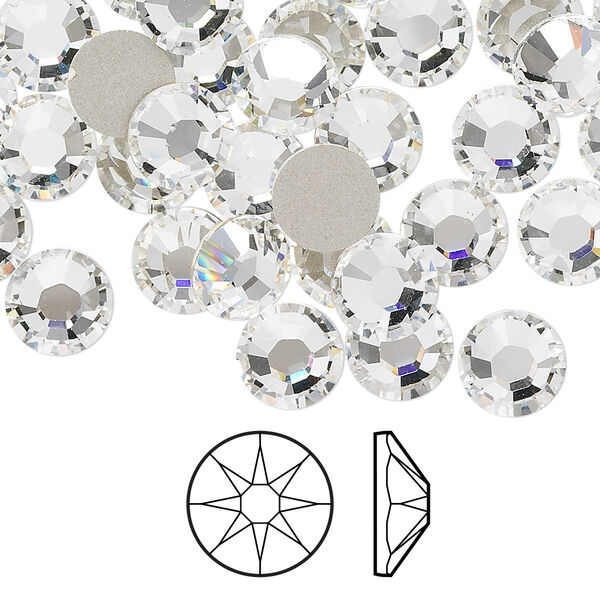 Flat back 144pk crystal foil back, Swarovski® 7.07-7.27mm rose round SS34 2088 image number 0
