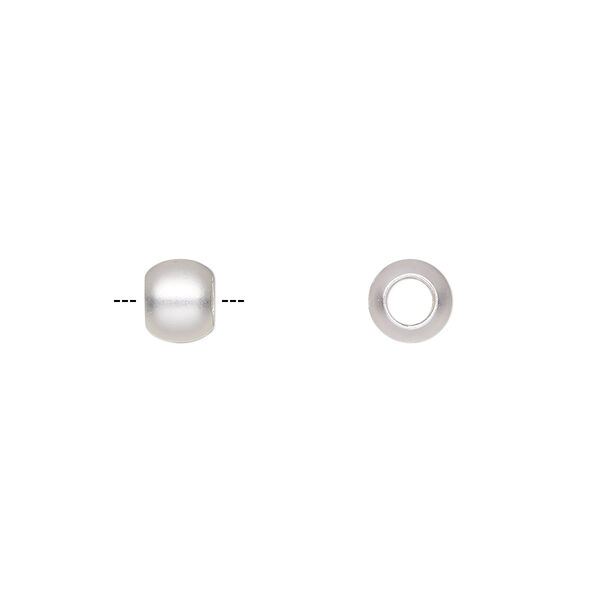 Bead, satin-finished silver-plated brass, 6x5mm rondelle. Sold per pkg of 10. image number 0