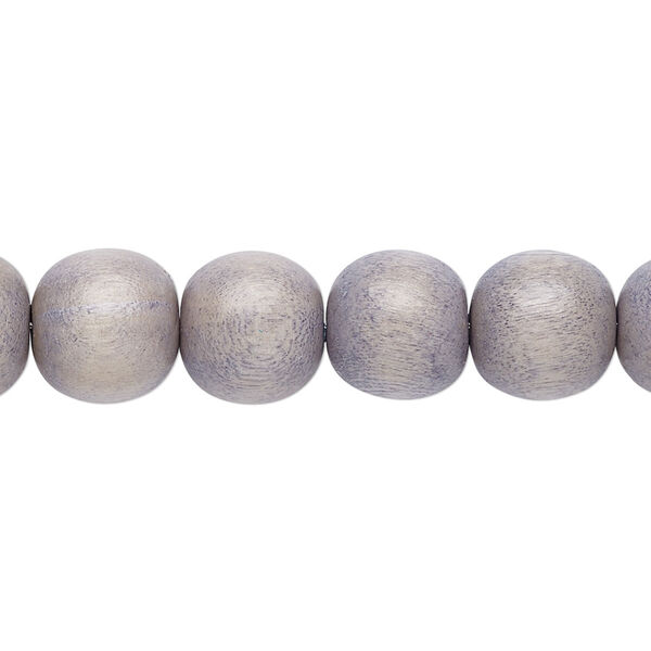 Bead, Taiwanese cheesewood (dyed / waxed), grey, 9-10mm round. Sold per pkg of (2) 15-1/2" to 16" strands. image number 0