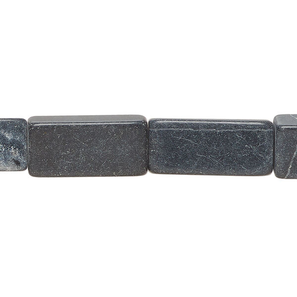 Blackstone 1pkg1, matte flat rectangle bead natural, 15 inch 17x6mm-19x10mm image number 0