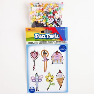 Acrylic / nylon / steel 1pkg440, bead kit mixed sizes / mixed shapes mixed colors / silver-finished