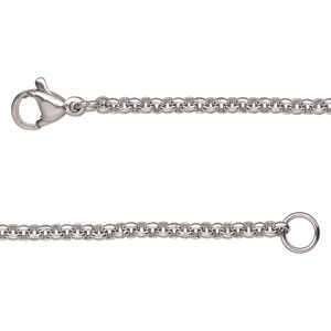 Chain 1pkg1 rolo, 2.5mm, stainless steel 5 foot unfinished