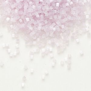 Seed bead, Delica®, glass, pkg/7.5g, #11 round, opaque silk glass enamel pale rose (DB-0820).
