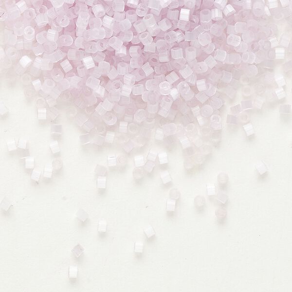 Seed bead, Delica®, glass, pkg/7.5g, #11 round, opaque silk glass enamel pale rose (DB-0820). image number 0