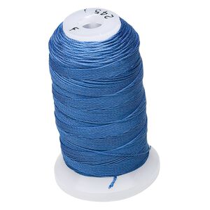 Thread, Purely Silk™, royal blue, size F. Sold per 140-yard spool.