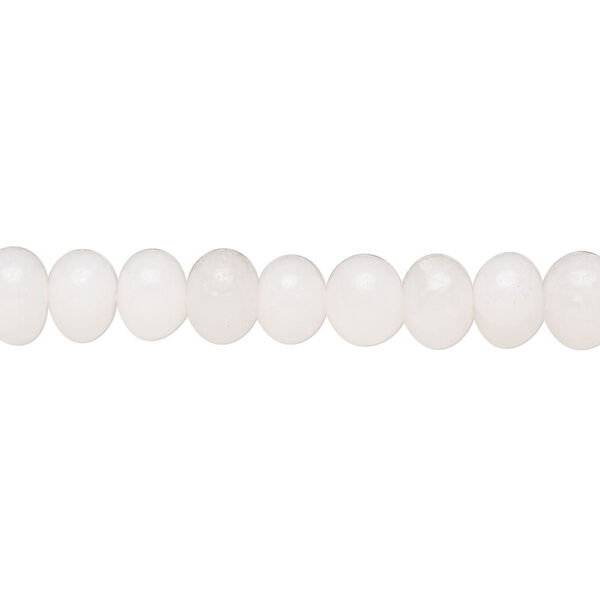 Bead, snow quartz (natural), 6x4mm-7x6mm hand-cut rondelle, B grade, Mohs hardness 7. Sold per 14-inch strand, approximately 75 beads. image number 0