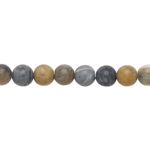 Picasso "jasper" 1pkg1, matte round bead natural 15.5-16 inch 6mm