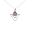 Amethyst / sterling silver 1pkg1, open arrowhead drop natural antiqued 15.5x14mm image number 0