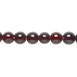 Garnet 1pkg1, hand-cut round bead 15.5-16 inch 7mm