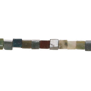 Fancy jasper 1pkg1, cube bead natural, 15 inch 4-5mm