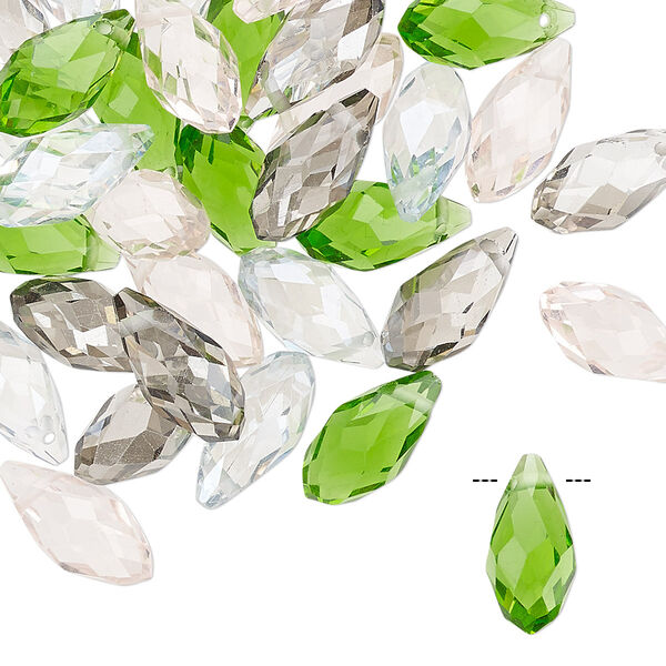 Briolette mix 40pk spring, Celestial Crystal® 12x6mm drop image number 0