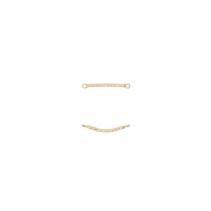 Link, gold-plated brass, 20x3mm diamond-cut curved bar. Sold per pkg of 20.
