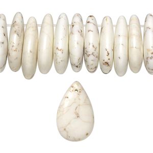 Magnesite 1pkg1, top-drilled flat teardrop bead 8 inch 25mmx15mm