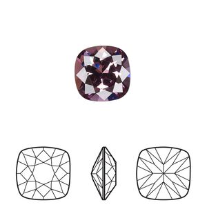 Fancy stone 72pk iris foil back, Swarovski® 12mm cushion 4470