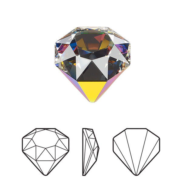 Fancy stone 1pk crystal vitrail medium 2 VZ foil back, Crystal Passions® 18mm tilted chaton 4928 image number 0