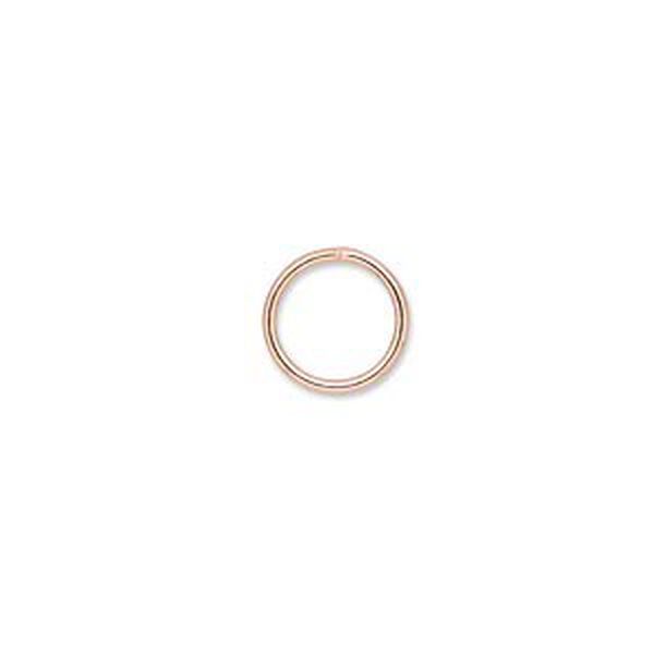 Jump ring, copper-plated brass, 10mm soldered round, 8mm inside diameter, 18 gauge. Sold per pkg of 100. image number 0