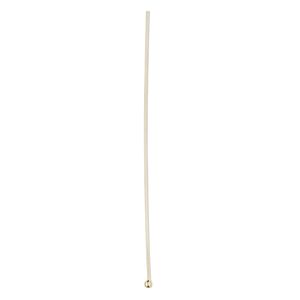 Head pin, 14Kt gold-filled, 2 inches with 1.5mm ball, 22 gauge. Sold per pkg of 4.