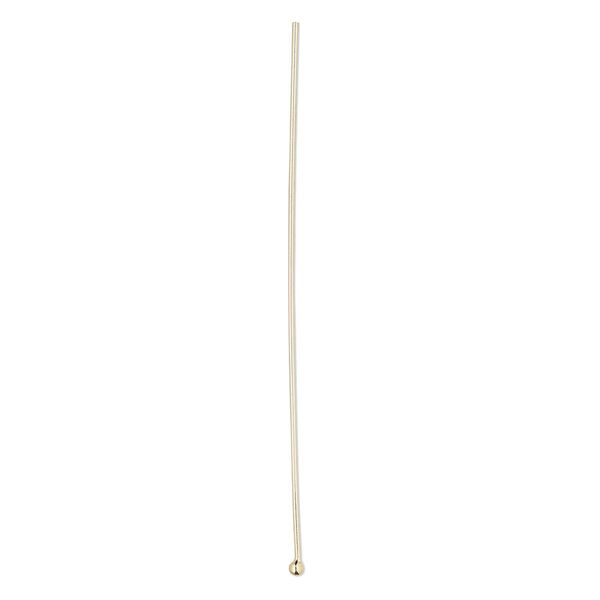 Head pin, 14Kt gold-filled, 2 inches with 1.5mm ball, 22 gauge. Sold per pkg of 4. image number 0