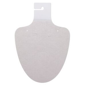 Necklace / earring card, flocked plastic, grey, 9-1/2 x 6-1/2 inches. Sold per pkg of 10.