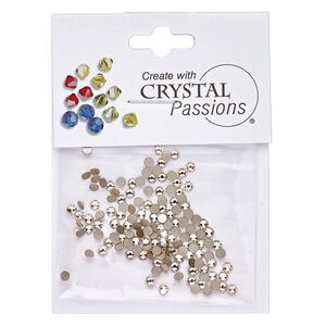 Flat back 144pk silk foil back, Crystal Passions® 2.5-2.7mm rose round SS9 2058