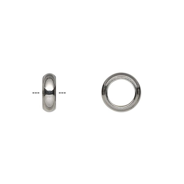 Bead, stainless steel, 5x2mm rondelle. Sold per pkg of 20. image number 0