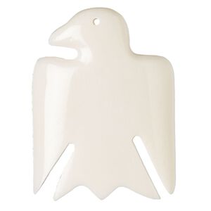 Focal, bone (bleached), 45x35mm hand-cut single-sided bird, Mohs hardness 2-1/2. Sold individually.