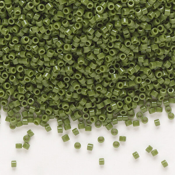 Seed bead, Delica®, glass, pkg/50g, #11 round, opaque avocado (DB-1135). image number 0