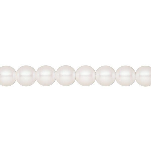 Pearl 200pk pearlescent white, Preciosa Czech crystal 6mm round image number 0
