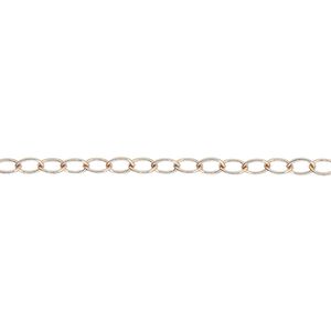 Chain 1pkg1 14Kt rose gold-filled cable, 2.7mm, 5 foot unfinished