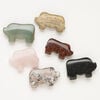 Multi-gemstone 1pkg6, half-drilled puffed / flat pig focal mix 30x22mm-43x26mm image number 0