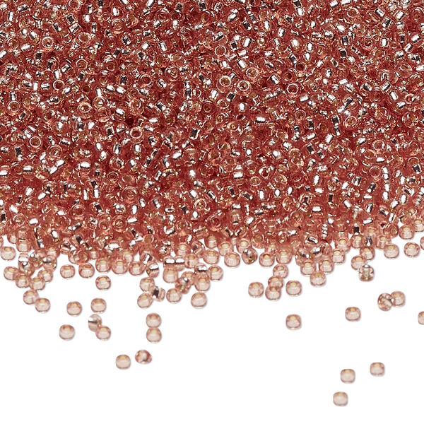 Seed bead, Miyuki, glass, pkg/250g, #15 rocaille, Duracoat® transparent silver-lined mica, (RR-4271). image number 0