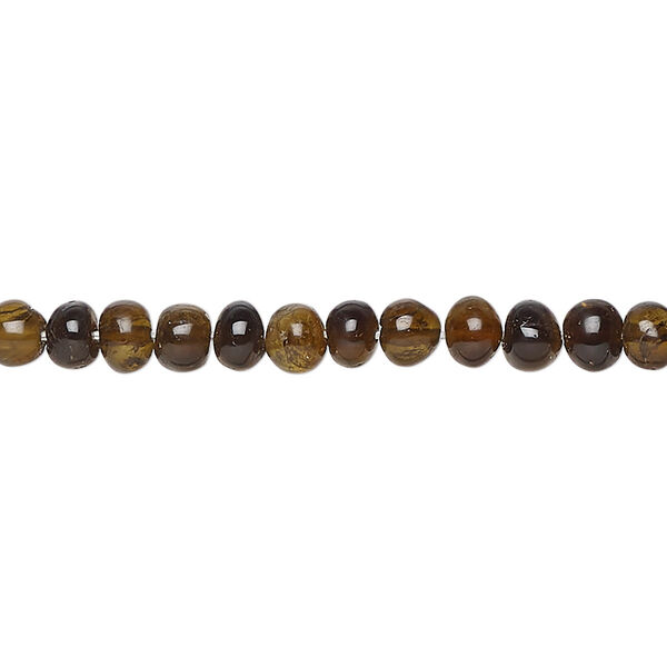 Bead, brown tourmaline (natural), dark, 4x3mm-5mm hand-cut rondelle, C grade, Mohs hardness 7 to 7-1/2. Sold per 14-inch strand. image number 0