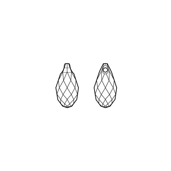 Briolette 1pkg24 crystal urban grey, Crystal Passions&reg; 13x6.5mm pendant drop 6010 image number 1