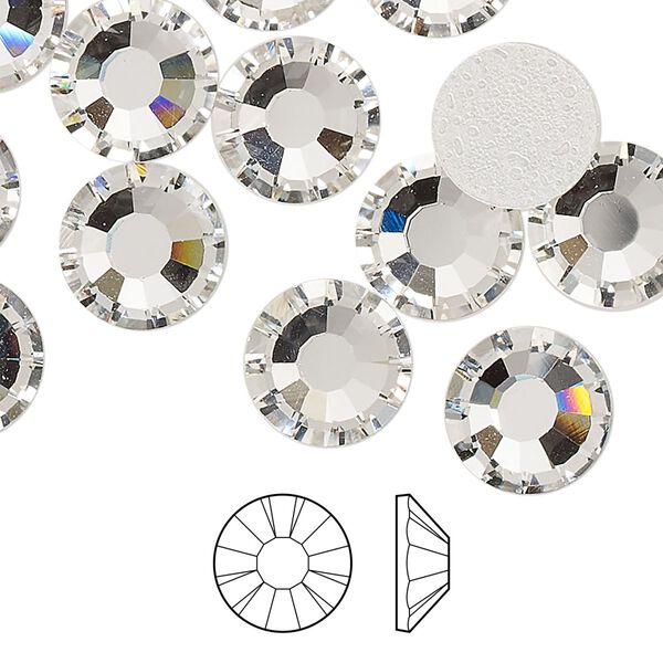 Flat back 12pk crystal foil back, Preciosa MAXIMA Czech crystal hotfix rhinestone 10.91-11.3mm chaton rose round SS48 image number 0