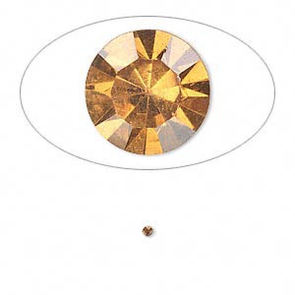 Chaton, glass rhinestone, amber yellow, foil back, 1.4-1.5mm faceted round, PP8. Sold per pkg of 72. image number 0