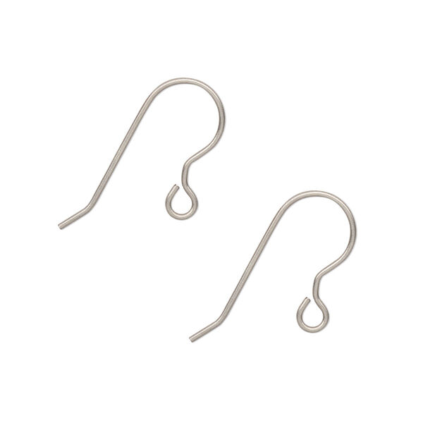 Ear wire, titanium, 19mm fishhook with open loop, 21 gauge. Sold per pkg of 5 pairs. image number 0
