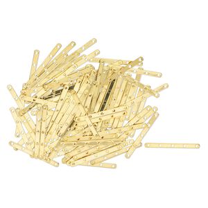 Spacer bar, antique gold-finished steel, 27x3mm 5-strand, fits up to 6mm round beads. Sold per pkg of 100.