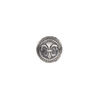 Bead, stainless steel, 11mm round with fleur-de-lis. Sold individually. image number 0